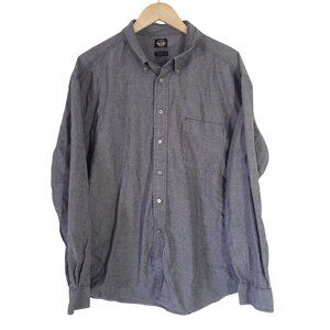 Dockers Mens XL Long Sleeve Gray Button Up Shirt Cotton Casual Neutral Basic